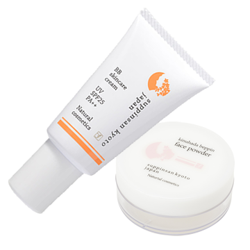 素肌色クリームBB+絹肌パウダーセット